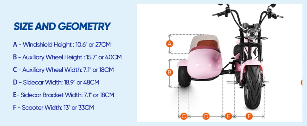 electric bike with sidecar size